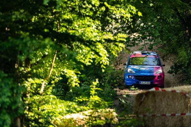 30 05 2026, GER, Motorsport Rallyesport, Maenner Frauen, Saison 2026, 61 RSC Rallye Wartburg RSC Rallye Super Cup powered by Carunion org MC Eisenach MC Eisenach e V im ADAC KALLENSEE, Patrick DEU STUETZER, Christian DEU Opel Adam R2 On Saturday afternoon, the drivers entered the last special stage Flachsgrund powered by Formella Bau GmbH 99817 Eisenach Festplatz Spicke Thüringen Germany