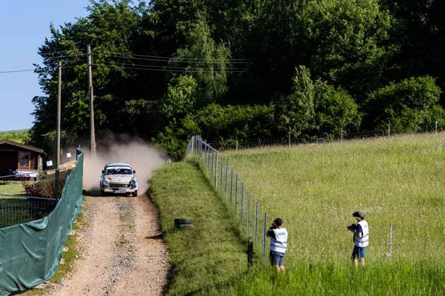 30 05 2026, GER, Motorsport Rallyesport, Maenner Frauen, Saison 2026, 61 RSC Rallye Wartburg RSC Rallye Super Cup powered by Carunion org MC Eisenach GUENTHER, Joerg DEU THIEL, Maik DEU Sachsenring Zwickau Trabant 601 RS RSC On Saturday afternoon the participating drivers went to the last special stage Flachsgrund powered by Formella Bau GmbH 99817 Eisenach Festplatz Spicke Thüringen Germany