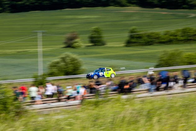 30 05 2026, GER, Motorsport Rallyesport, Maenner Frauen, Saison 2026, 61 RSC Rallye Wartburg RSC Rallye Super Cup powered by Carunion org MC Eisenach WAWRZYNIAK, Andre DEU STAUCH, Marcel DEU Renault Clio R3 Maxi On Saturday afternoon, the drivers entered the final special stage Flachsgrund powered by Formella Bau GmbH 99817 Eisenach Festplatz Spicke Thüringen Germany