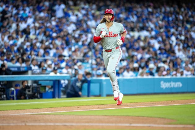 May 30, 2026, Los Angeles, California, USA: Philadelphia Phillies, (28) Alec Bohm runs the bases after hitting a solo home run against the Los Angeles Dodgers at Dodger Stadium on Saturday, May 30, 2026, in Los Angeles. . Los Angeles USA - ZUMAa60_ 0857952287st Copyright: xArmandoxArorizox