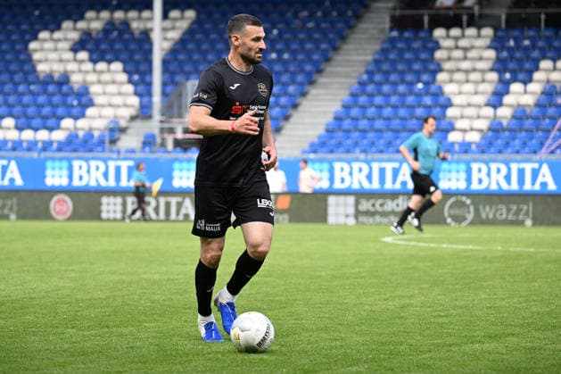30 05 2026, xsvx, Football Langholz Cup 2026, v l Daniel Caligiuri Eckerlin Friends Wiesbaden