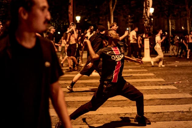 Football, CL final, riots in Paris during victory celebration of Paris St. Germain fans
