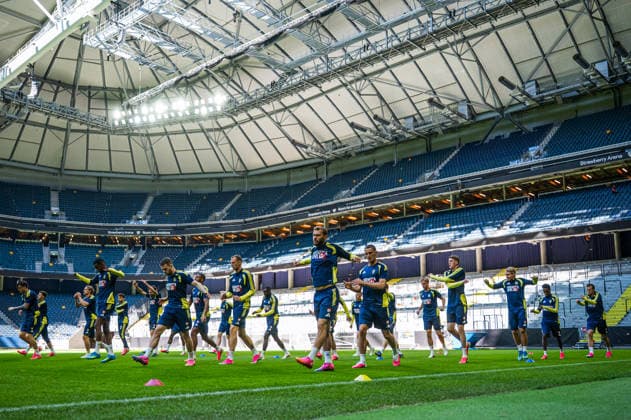 260531 Players of the Swedish national football team at a training session on May 31, 2026 in Stockholm Photo Jonathan Näckstrand BILDBYRAN COP 94 JN0277 fotboll football soccer fotball landskamp träning practice training sverige sweden sverige a FIFA world cup VM bbeng  Copyright: JONATHANxNÄCKSTRAND BB260531JN001