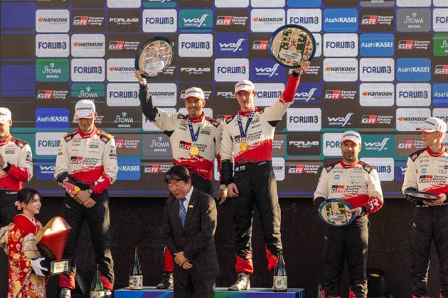 AUTO - WRC, Motorsport Rallye, WM - RALLY JAPAN 2026 EVANS Elfyn, Toyota GR Yaris Rally1, portrait, podium, portrait during the 2026 Rally Japan, 7th round of the 2026 FIA WRC World Rally Car Championship, from May 28 to 30, 2026 at Toyota, Aichi, Japan - ToyotaJapan Copyright: xNikosxKatikisx