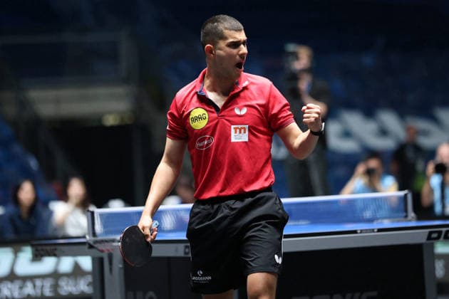 Kanak Jha Borussia Duesseldorf cheering with his fist GER Frankfurt TTBL Liebherr Final Four TTC Schwalbe Bergneustadt vs Borussia Duesseldorf, Table Tennis Suewag Energie Arena 30 05 2026 GER Frankfurt TTBL Liebherr Final Four Table Tennis Suewag Energie Arena German Championship 30 05 2026 Frankfurt Copyright: xEibner-Pressefoto JoergxHirschx EP_JHH