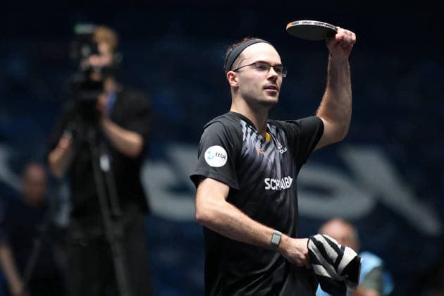 Leo de Nodrest TTC Schwalbe Bergneustadt wins the match 3 2 against Kanak Jha Borussia Duesseldorf GER Frankfurt TTBL Liebherr Final Four TTC Schwalbe Bergneustadt vs Borussia Düsseldorf, Table Tennis Suewag Energie Arena 30 05 2026 GER Frankfurt TTBL Liebherr Final Four Table Tennis Suewag Energie Arena Deutsche Meiterschaft 30 05 2026 Frankfurt Copyright: xEibner-Pressefoto JoergxHirschx EP_JHH