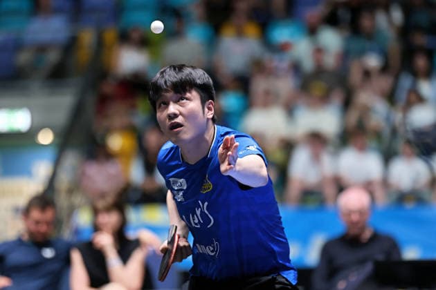 Fan Zhendong FC Saarbrücken TT GER Frankfurt TTBL Liebherr Final Four FC Saarbruecken vs SV Werder Bremen, Table Tennis Suewag Energie Arena 30 05 2026 GER Frankfurt TTBL Liebherr Final Four Table Tennis Suewag Energie Arena FC Saarbruecken vs SV Werder Bremen German Championship 30 05 2026 Frankfurt Copyright: xEibner-Pressefoto JoergxHirschx EP_JHH