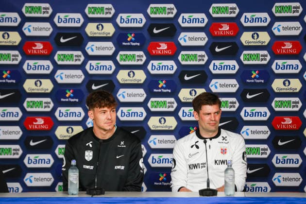 Press conference with the Norwegian men s national football team Oslo 20260531 Jorgen Strand Larsen and media manager Morten Morisbak Skjonsberg during a press conference with the Norwegian men s national football team at Ullevaal Stadium on Sunday Photo Trond Reidar Teigen NTB Oslo Norway EDITORIAL USE ONLY RESTRICTED USE FOR BETTING COMPANIES  Copyright: xTrondxReidarxTeigenx xNTBx
