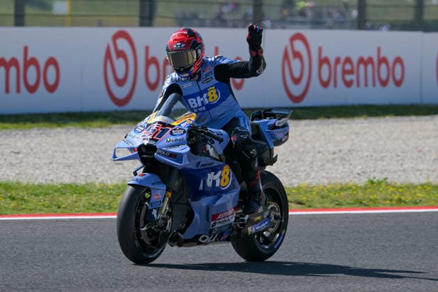 IPA85206215 - Michele Pirro ITA BK8 Gresini Racing MotoGP greets the fans at the Mugello International Circuit during Gran Premio d Italia, MotoGP World Championship, WM, Weltmeisterschaft in Mugello, Italy, May 31 2026  Copyright: xAlessioxMarini IPAxSportx xx 85206215