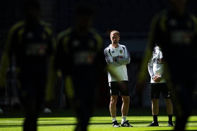 260531 Head coach Graham Potter of the Swedish national football team at a training session on May 31, 2026 in Stockholm Photo Jonathan Näckstrand BILDBYRAN COP 94 JN0277 fotboll football soccer fotball landskamp träning practice training sverige sweden sverige a FIFA world cup VM bbeng  Copyright: JONATHANxNÄCKSTRAND BB260531JN002