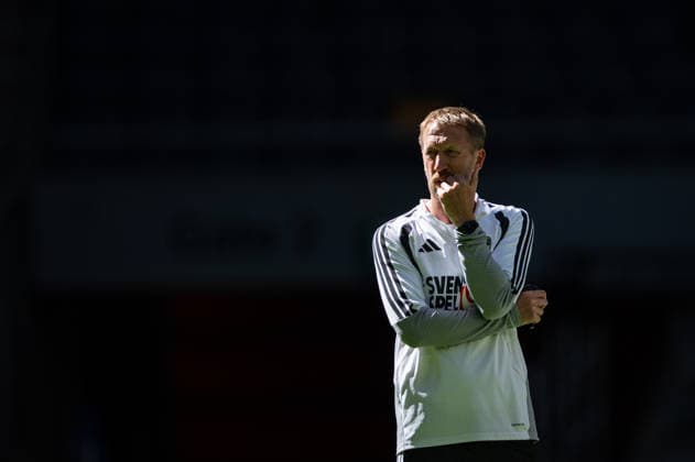 260531 Head coach Graham Potter of the Swedish national football team at a training session on May 31, 2026 in Stockholm Photo Jonathan Näckstrand BILDBYRAN COP 94 JN0277 fotboll football soccer fotball landskamp träning practice training sverige sweden sverige a FIFA world cup VM bbeng  Copyright: JONATHANxNÄCKSTRAND BB260531JN003