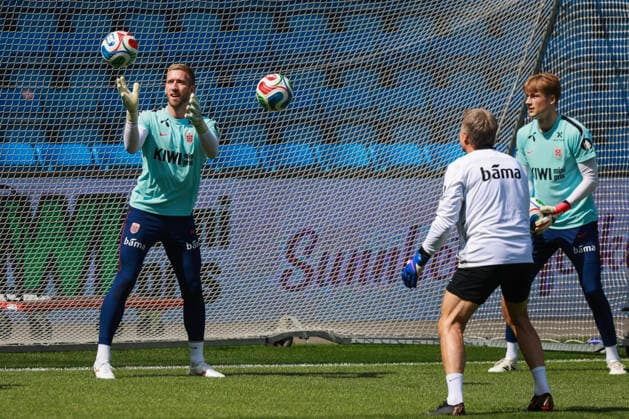 Training with the Norwegian men s national football team Oslo 20260531 Egil Selvik and Sander Tangvik during training with the Norwegian men s national football team at Ullevaal Stadium on Sunday Photo Trond Reidar Teigen NTB Oslo Norway EDITORIAL USE ONLY RESTRICTED USE FOR BETTING COMPANIES  Copyright: xTrondxReidarxTeigenx xNTBx