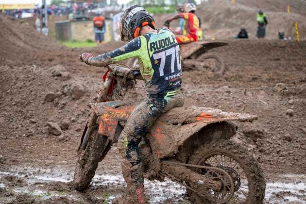 MXGP of Teutschenthal 2026 Teutschenthal, Germany 31 May 2026 In the picture Rudolph Leon KTM GER DMSB KTM Sarholz Racing Team has problems with his bike Teutschenthal Motocross track Talkessel Sachsen Anhalt Germany