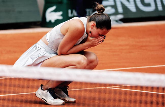 TENNIS - French Open 2026 PARIS,FRANCE,31.MAY.26 - TENNIS - WTA, Tennis Damen Tour, French Open, Roland Garros, Grand Slam. Image shows the rejoicing of Marta Kostyuk (UKR).  GEPAxpictures xMatthiasxHauer