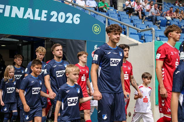 31 05 2026, xhettx, Soccer DM A Juniors , TSG 1899 Hoffenheim 1 FC Köln v l the teams run in DFL DFB REGULATIONS PROHIBIT ANY USE OF PHOTOGRAPHS as IMAGE SEQUENCES and or QUASI VIDEO