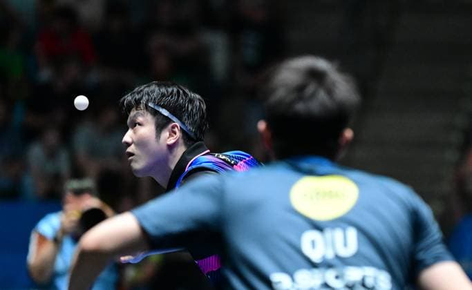 Olympic champion Fan Zhendong in the final of the TTBL Final Four in Frankfurt The Chinese Olympic champion Fan Zhendong from 1 FC Saarbrücken TT in action against Borussia Düsseldorf in the final of the TTBL Final Four in Frankfurt am Main at the Süwag Energie Arena on May 31, 2026 Frankfurt am Main Hessen Germany