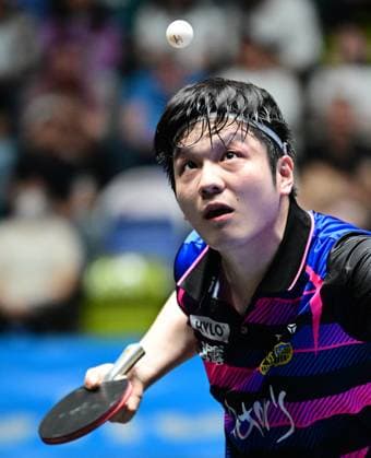 Olympic champion Fan Zhendong in the final of the TTBL Final Four in Frankfurt The Chinese Olympic champion Fan Zhendong from 1 FC Saarbrücken TT in action against Borussia Düsseldorf in the final of the TTBL Final Four in Frankfurt am Main at the Süwag Energie Arena on May 31, 2026 Frankfurt am Main Hessen Germany