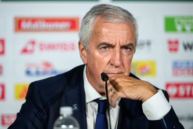 260531 IIHF President Luc Tardif at an end of tournament press conference organized by IIHF and the 2026 IIHF Ice Hockey World Championship Organizing Committee during the 2026 IIHF Ice Hockey World Championship on May 31, 2026 in Zurich Photo Jesper Zerman BILDBYRAN kod JZ JZ0741 ishockey ice hockey ishockey vm 2026 vm 2026 iihf world championship bbeng presskonferens  Copyright: JESPERxZERMAN BB260531JZ019