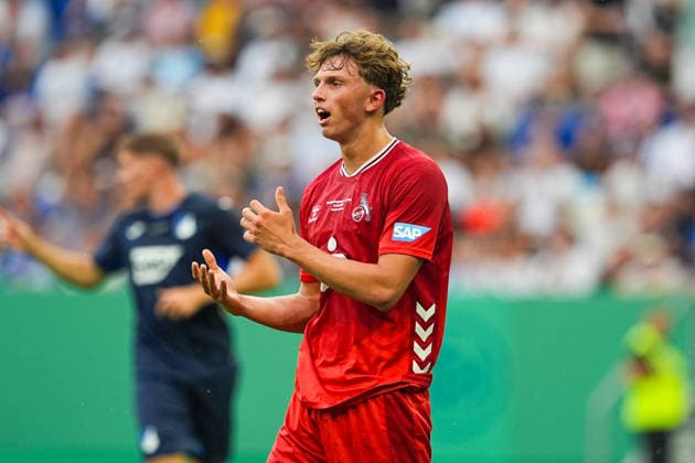 31 05 2026, xydrx, Herren, Fußball, U19 DFB Nachwuchsliga, Finale, TSG 1899 Hoffenheim 1 FC Köln, Saison 2025 2026, PreZero Arena Lennard Voelp 1 FC Köln, 14 ärgert sich über eine vergebene Chance DFB regulations prohibit any use of photographs as image sequences and or quasi video Copyright: HMBxMedia YannisxDreimann