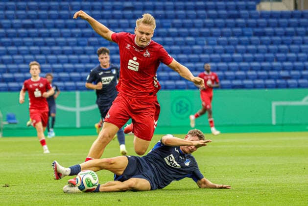 31 05 2026, xhettx, Soccer DM A Juniors , TSG 1899 Hoffenheim 1 FC Köln v l Fynn Schenten 1 FC Köln U19, 9 loses the ball to Emil Kramer TSG Hoffenheim U19, 21 DFL DFB REGULATIONS PROHIBIT ANY USE OF PHOTOGRAPHS as IMAGE SEQUENCES and or QUASI VIDEO
