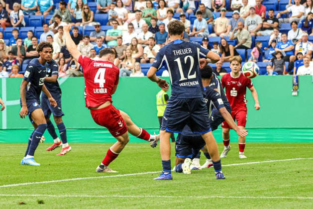 31 05 2026, xhettx, Fußball DM A Junioren , TSG 1899 Hoffenheim 1 FC Köln v l Luis Magnus Stapelmann 1 FC Köln U19, 4 with a shot from 5m over the goal DFL DFB REGULATIONS PROHIBIT ANY USE OF PHOTOGRAPHS as IMAGE SEQUENCES and or QUASI VIDEO