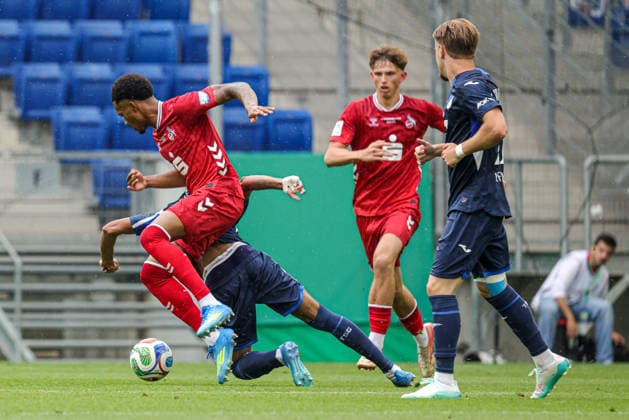 31 05 2026, xhettx, Fußball DM A Junioren , TSG 1899 Hoffenheim 1 FC Köln v l Luis Magnus Stapelmann 1 FC Köln U19, 4 zu stürmisch DFL DFB REGULATIONS PROHIBIT ANY USE OF PHOTOGRAPHS as IMAGE SEQUENCES and or QUASI VIDEO
