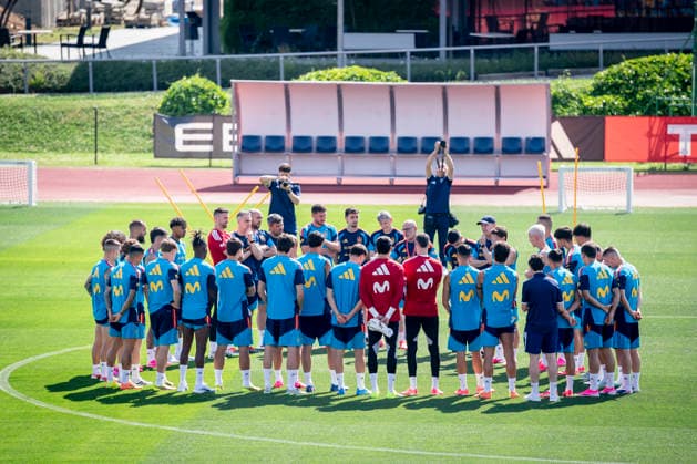 May 31, 2026, Las Rozas, Madrid, Spain: Players of Spain during the training session of the Spain National Football Team at the pre FIFA World Cup, WM, Weltmeisterschaft, Fussball training camp at the Football City (Ciudad del Futbol) on May 31, 2026, in Las Rozas, Spain. Las Rozas Spain - ZUMAa181 20260531_zaa_a181_108 Copyright: xAngelxPerezxMecax