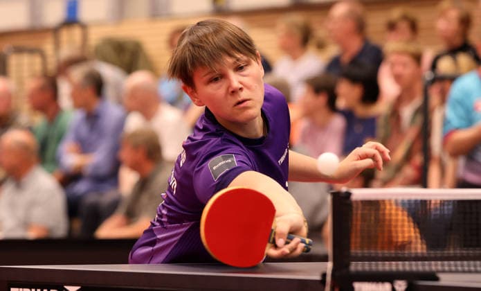 Nina Mittelham ttc action upper body sport table tennis final German championship womens Bundesliga season 2025 2026 31 05 2026 ttc eastside Berlin vs TSV Dachau
