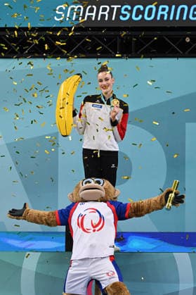 IPA85209990 - medal ceremony BALL: VARFOLOMEEV Darja (GER) gold during European Championships in Rhythmic gymnastics, Rhythmische Sportgymnastik, RSG Gymnastics in Varna, Bulgaria, May 31 2026  Copyright: xFilippoxTomasi IPAxSportx xx 85209990