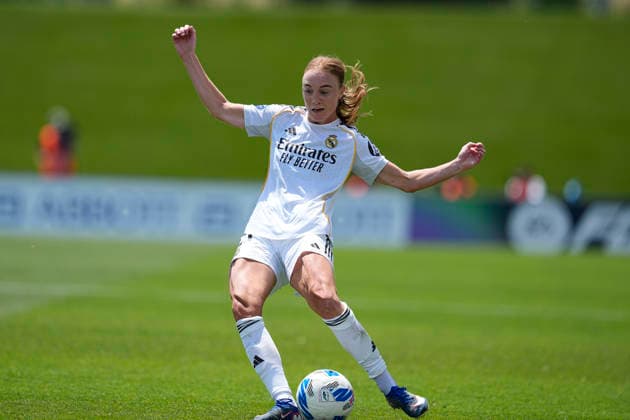 May 31, 2026, Valdebebas, Madrid, Spain: Sara Holmgaard of Real Madrid CF in action during the Spanish Women League, Liga F, football match played between Real Madrid and Granada CF at Alfredo Di Stefano stadium on May 31, 2026 in Valdebebas, Madrid, Spain. Valdebebas Spain - ZUMAa181 20260531_zaa_a181_129 Copyright: xOscarxJ.xBarrosox
