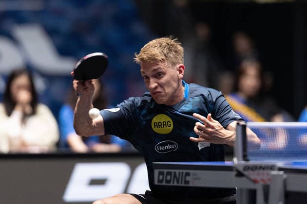 Anton Kaellberg SWE, Borussia Duesseldorf in action during the final matches of the Liebherr TTBL Final4 Borussia Düsseldorf FC Saarbrücken Table Tennis at the Süwag Energie ARENA on May 31, 2026, in Frankfurt, Germany Copyright: JoaquimxFerreira