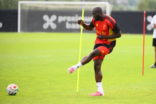 Belgian national football team - FIFA World Cup, WM, Weltmeisterschaft, Fussball 2026 - media activities 31 05 2026 TUBIZE, BELGIUM - MAY 31 : Lukaku Romelu forward of Belgium pictured during a training session at the training grounds of the Royal Belgian Football Association ahead of the FIFA World Cup 2026 on May 31, 2026 in Tubize, Belgium, 31 05 2026 Tubize Belgium  Copyright: xVincentxKalutx