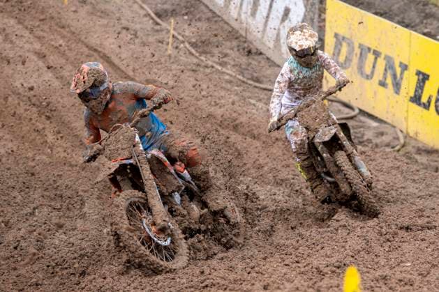 MXGP of Teutschenthal 2026 Teutschenthal, Germany 31 May 2026 Pictured from left Rossi Andrea KTM ITA FMI and Gaspari Alessandro KTM ITA FMI Teutschenthal Motocross Track Talkessel Sachsen Anhalt Germany