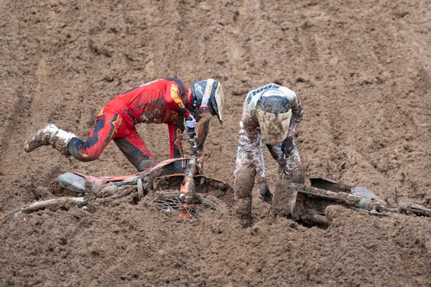 MXGP of Teutschenthal 2026 Teutschenthal, Germany 31 May 2026 In the picture from left Schudel Remo KTM SUI SWISSMOTO and Sools Sandro KTM SWE SVEMO Teutschenthal Motocross track Talkessel Sachsen Anhalt Germany