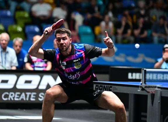 Patrick Franziska wins in the final of the TTBL Final Four in Frankfurt The German national player Patrick Franziska from 1 FC Saarbrücken TT wins against Antin Källberg in the final of the TTBL Final Four in Frankfurt am Main at the Süwag Energie Arena on May 31, 2026 Frankfurt am Main Hessen Germany