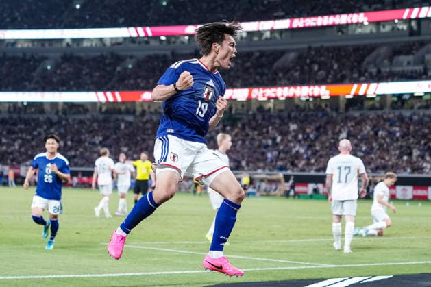 (260531) -- TOKYO, May 31, 2026 -- Ogawa Koki (front) of Japan celebrates after scoring during a friendly football match between Japan and Iceland in Tokyo, Japan, on May 31, 2026. ) (SP)JAPAN-TOKYO-FOOTBALL-FRIENDLY-JAPAN VS ICELAND JiaxHaocheng 