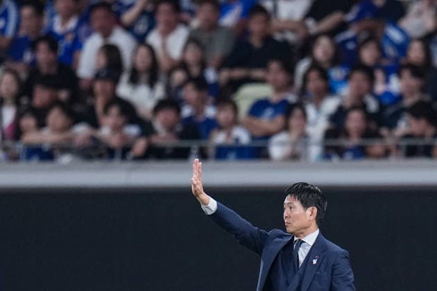 (260531) -- TOKYO, May 31, 2026 -- Moriyasu Hajime, head coach of Japan, gestures during a friendly football match between Japan and Iceland in Tokyo, Japan, on May 31, 2026. ) (SP)JAPAN-TOKYO-FOOTBALL-FRIENDLY-JAPAN VS ICELAND JiaxHaocheng 