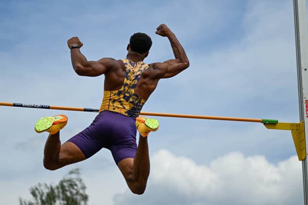 ATHLETICS - Hypomeeting Goetzis 2026 GOETZIS,AUSTRIA,31.MAY.26 - ATHLETICS - World Athletics Combined Events Tour, Hypomeeting, decathlon, pole vault. Image shows the rejoicing of Leo Neugebauer (GER).  GEPAxpictures xOliverxLerch