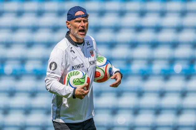 260531 Stale Solbakken, head coach of the Norwegian national football team, during a training session on May 31, 2026 in Oslo Photo Vegard Grott BILDBYRAN kod VG VG0931 bbeng fotball football soccer fotboll fifa world cup vm fotball vm norge norway trening träning training practice precamp pre camp  Copyright: VEGARDxGRoTT BB260531VG018