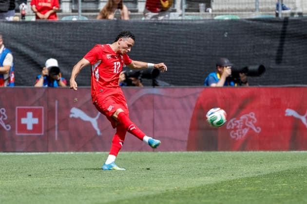 Ruben Vargas Switzerland, 17 with a passport , Switzerland, Soccer, Friendly match, Switzerland vs Jordan, 31 05 2026, St Gallen Kybunpark Hessen Switzerland Copyright: xGrantxHubbsx
