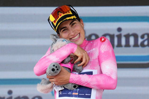 Italy™s Elisa Balsamo of Lidl - Trek™s (Pink jersey) winner of the stage on the podium during Stage 2 of the Giro d™Italia Women, from Roncade to Caorle, Italy, Sunday May 31, 2026  Copyright: xDavidexSpada LaPressex