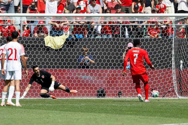 1 0 Penalty goal for Switzerland by Breel Embolo Switzerland, 07 , Switzerland, Football, Friendly match, Switzerland vs Jordan, 31 05 2026, St Gallen Kybunpark Hessen Switzerland Copyright: xGrantxHubbsx