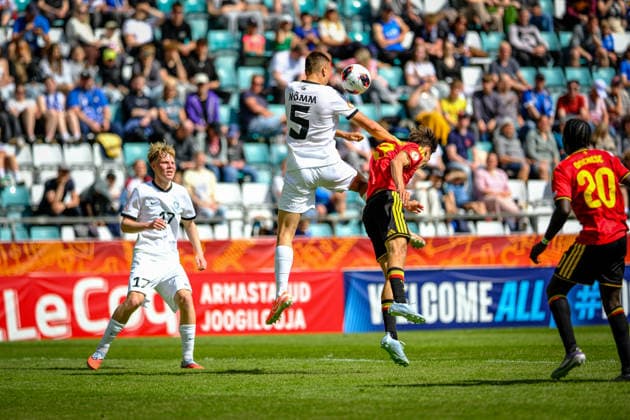 UEFA Under-17 European Championship, EM, Europameisterschaft Estonia 2026 Uku Nomm in action during the UEFA Under-17 European Championship Group-A match between Belgium U-17 vs Estonia U-17 national teams, Tallinn Estonia 31.05.2026 Tallinn A Le Coq Arena Estonia Copyright: xMaurixLevandix