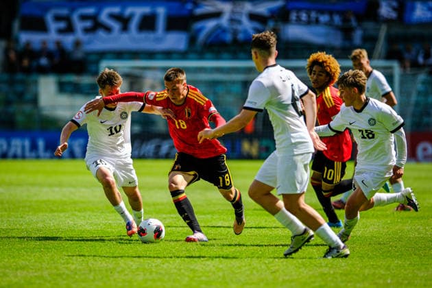 UEFA Under-17 European Championship, EM, Europameisterschaft Estonia 2026 Noa Cobiella in action during the UEFA Under-17 European Championship Group-A match between Belgium U-17 vs Estonia U-17 national teams, Tallinn Estonia 31.05.2026 Tallinn A Le Coq Arena Estonia Copyright: xMaurixLevandix