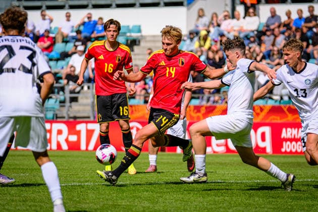 UEFA Under-17 European Championship, EM, Europameisterschaft Estonia 2026 Leni Strouwen in action during the UEFA Under-17 European Championship Group-A match between Belgium U-17 vs Estonia U-17 national teams, Tallinn Estonia 31.05.2026 Tallinn A Le Coq Arena Estonia Copyright: xMaurixLevandix