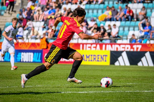 UEFA Under-17 European Championship, EM, Europameisterschaft Estonia 2026 Kiyan Achahbar in action during the UEFA Under-17 European Championship Group-A match between Belgium U-17 vs Estonia U-17 national teams, Tallinn Estonia 31.05.2026 Tallinn A Le Coq Arena Estonia Copyright: xMaurixLevandix
