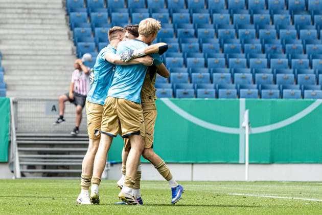 U19 DFB Nachwuchsliga A, 2025 2026, Final TSG Hoffenheim U19 1 FC Köln U19 31 05 2026 Nico Biedermann TSG 1899 Hoffenheim U19, 1 celebrates victory U19 DFB Nachwuchsliga A, 2025 2026, Final TSG Hoffenheim U19 1 FC Köln U19 PreZero Arena, Sinsheim 31 05 2026 DFB regulations prohibit any use of photographs as image sequences and or quasi video Copyright: xBEAUTIFULxSPORTS Buriakovx