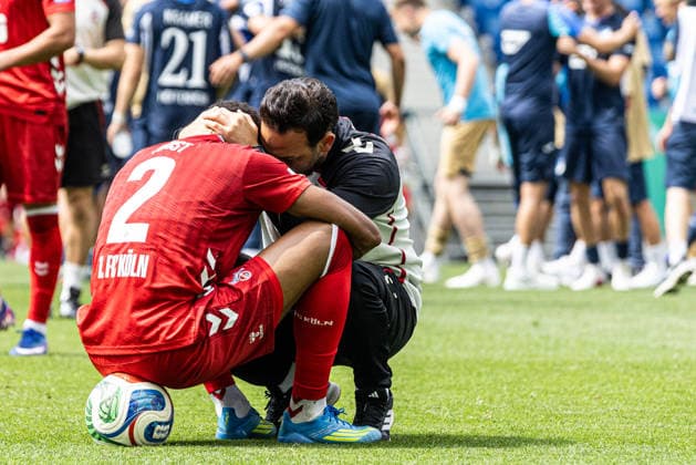 U19-DFB-Nachwuchsliga A, 2025 2026, Finale: TSG Hoffenheim U19 - 1. FC Köln U19; 31.05.2026 Spieler des1. FC Köln U19 traurig nach dem Spiel. David Fürst (1. FC Köln U19, 2) U19-DFB-Nachwuchsliga A, 2025 2026, Finale: TSG Hoffenheim U19 - 1. FC Köln U19; PreZero Arena, Sinsheim; 31.05.2026 DFB regulations prohibit any use of photographs as image sequences and or quasi video. Copyright: xBEAUTIFULxSPORTS Buriakovx