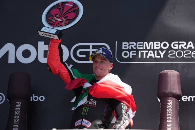 31.05.2026, Autodromo Internazionale del Mugello, Mugello, MotoGP Grosser Preis von Italien 2026 ,im Bild Sieger Marco Bezzecchi (ITA), Aprilia Racing (Photo by Hasan Bratic DeFodi Images) - *** 31 05 2026, Autodromo Internazionale del Mugello, Mugello, MotoGP Italian Grand Prix 2026 ,in the picture winner Marco Bezzecchi ITA , Aprilia Racing Photo by Hasan Bratic DeFodi Images