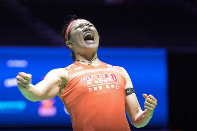 (260531) -- SINGAPORE, May 31, 2026 -- An Se Young celebrates after the women s singles final match between An Se Young of South Korea and Yamaguchi Akane of Japan at the Singapore Badminton Open 2026 in Singapore on May 31, 2026. (Photo by Xinhua) (SP)SINGAPORE-BADMINTON-SINGAPORE OPEN-WOMEN S SINGLES-FINAL ThenxChihxWey 